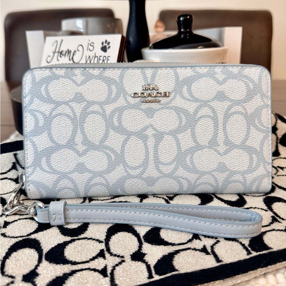 Long Zip Around Wallet In Sketch Signature Canvas